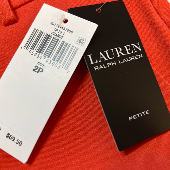 Ralph Lauren Women's Shorts Bi-stretch Twill Cotton Blend Orange US Size 2P NEW - Picture 3 of 13